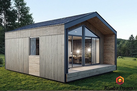 Проект каркасного Барнхаус 42,6 м2