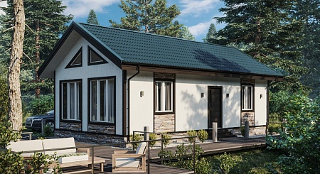 Готовый проект каркасного дома "Вишера" 66 м2