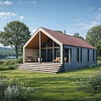 Проект каркасного дома "Барнхаус" 93м2