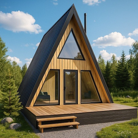 Проект каркасного дома "А-фрейм 6х10", 69м2