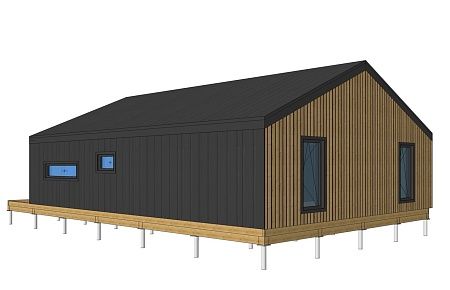 Проект каркасного Барнхаус 83 м2