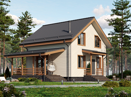 Готовый проект каркасного дома "Ижора" 150 м2