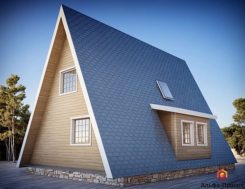 Проект каркасного дома "А-фрейм 10х12" с сауной, 152м2 Проект каркасного дома "А-фрейм 10х12" с сауной, 152м2