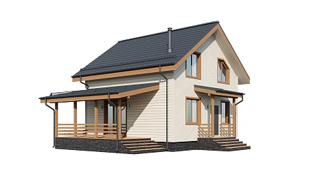 Готовый проект каркасного дома "Ижора" 150 м2