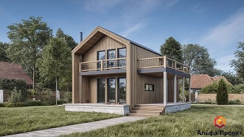 Проект каркасного "Барнхаус", 6.2х10 м, 153 м2 Проект каркасного "Барнхаус", 6.2х10 м, 153 м2