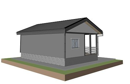 Проект каркасного дома-бани 54 м2