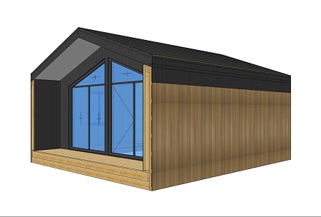 Проект каркасного Барнхаус 42,6 м2