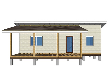 Проект каркасного дома 37м2 с лофтом