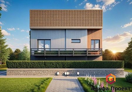 Готовый проект каркасного дома "Барнхаус 93,6"