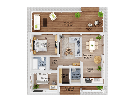 Проект каркасного дома 184 м2