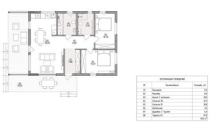 Проект каркасного "Сканди 120" (зеркальный)