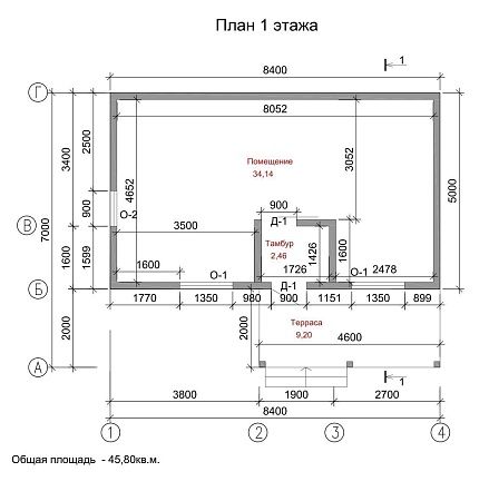 Проект дома из СИП 42м2