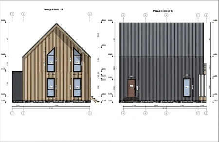 Проект каркасного "Барнхаус", 8х10 м, 160 м2