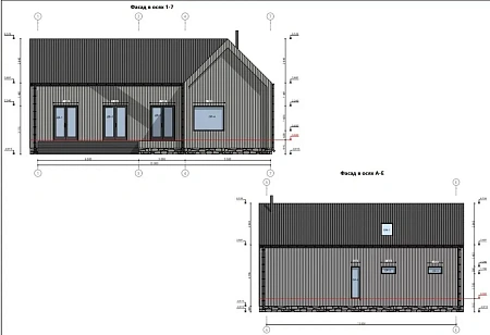 Проект каркасного "Барнхаус", 13х15 м, 209 м2