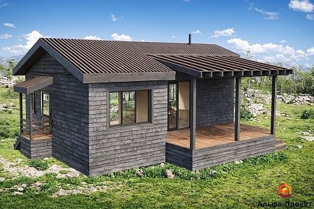 Проект каркасного дома-бани 81 м2