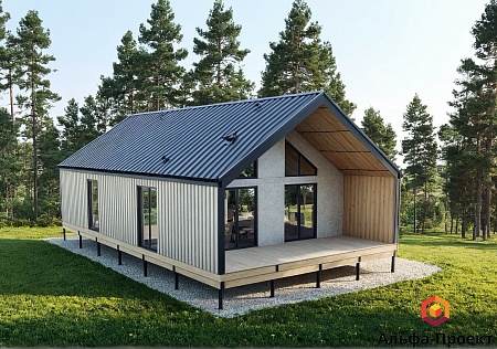 Проект каркасного Барнхаус 103 м2