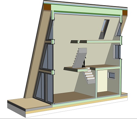 Проект каркасного дома Афрейм 7,5х8 + терраса, 86м2