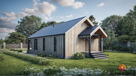 Проект каркасного дома "Барнхаус" 93м2