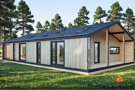 Проект каркасного Барнхаус 166 м2