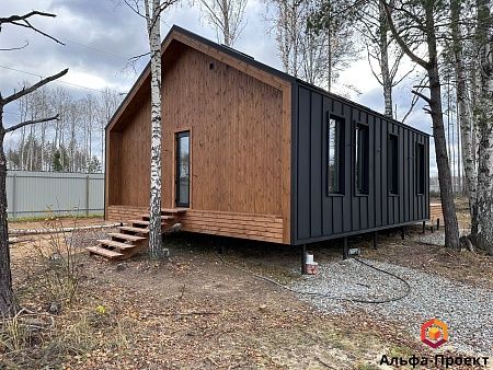 Проект каркасного дома "Барнхаус 114" с сауной