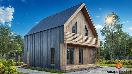 Проект каркасного "Барнхаус", 8х10 м, 160 м2