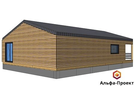 Проект каркасного дома "Барнхаус 103" на ленточном фундаменте