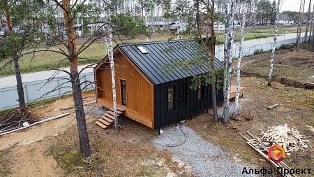 Проект каркасного дома "Барнхаус 114" с сауной