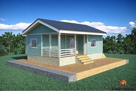 Проект каркасного дома-бани 54 м2