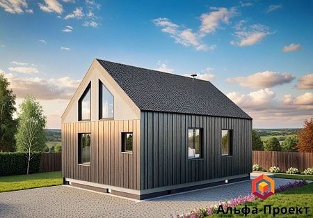 Проект каркасного Барнхаус 74 м2 (вариант 2)