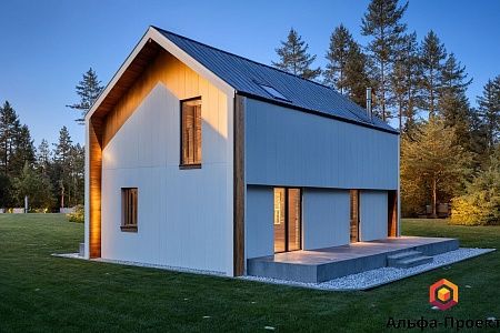 Проект каркасного "Барнхаус", 127м2, 7.5х10.2 м