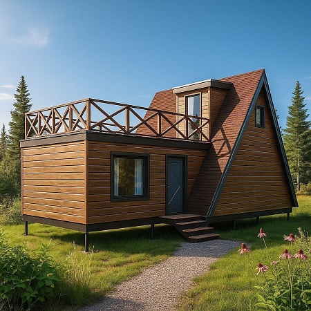 Проект каркасного дома Афрейм 6х11 м, 62м2