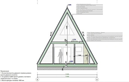 Проект каркасного дома Афрейм 7,5х7,4 + терраса, 114м2