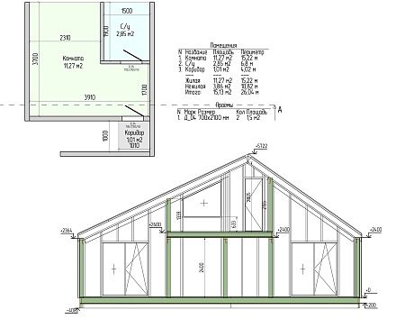 Проект каркасного Барнхаус 10х11,11 м, 128 м2