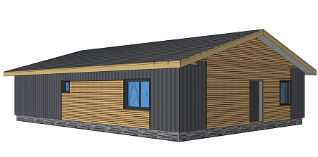 Проект каркасного "Барнхаус", 9х12 м, 108м2