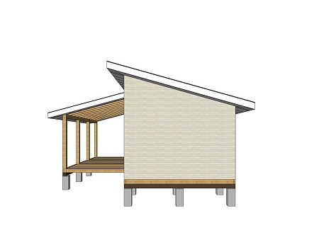 Проект каркасного дома 37м2 с лофтом