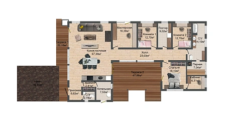 Проект каркасного дома 301 м2