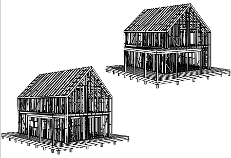 Проект каркасного "Барнхаус", 7.2х12 м, 237 м2