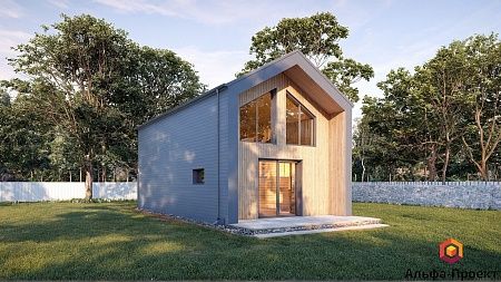 Проект каркасного "Барнхаус", 5х9.5 м, 80,9м2