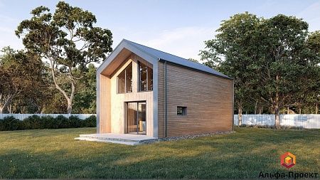 Проект каркасного "Барнхаус", 5х9.5 м, 80,9м2