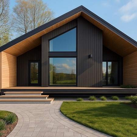 Проект каркасного Барнхаус 10х11,11 м, 128 м2