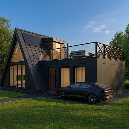 Проект каркасного дома Афрейм 6х11 м, 62м2