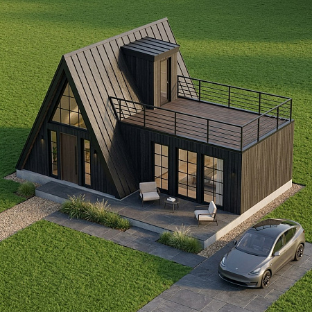 Проект каркасного дома Афрейм 6х11 м, 62м2