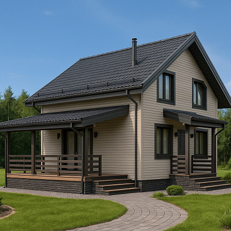 Готовый проект каркасного дома "Ижора" 150 м2