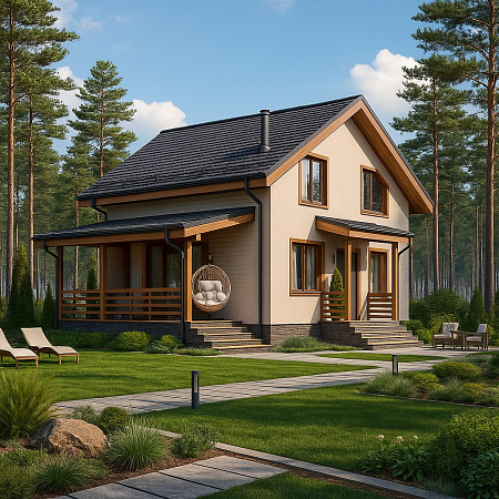 Готовый проект каркасного дома "Ижора" 150 м2