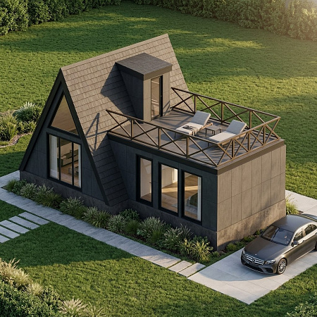 Проект каркасного дома Афрейм 6х11 м, 62м2